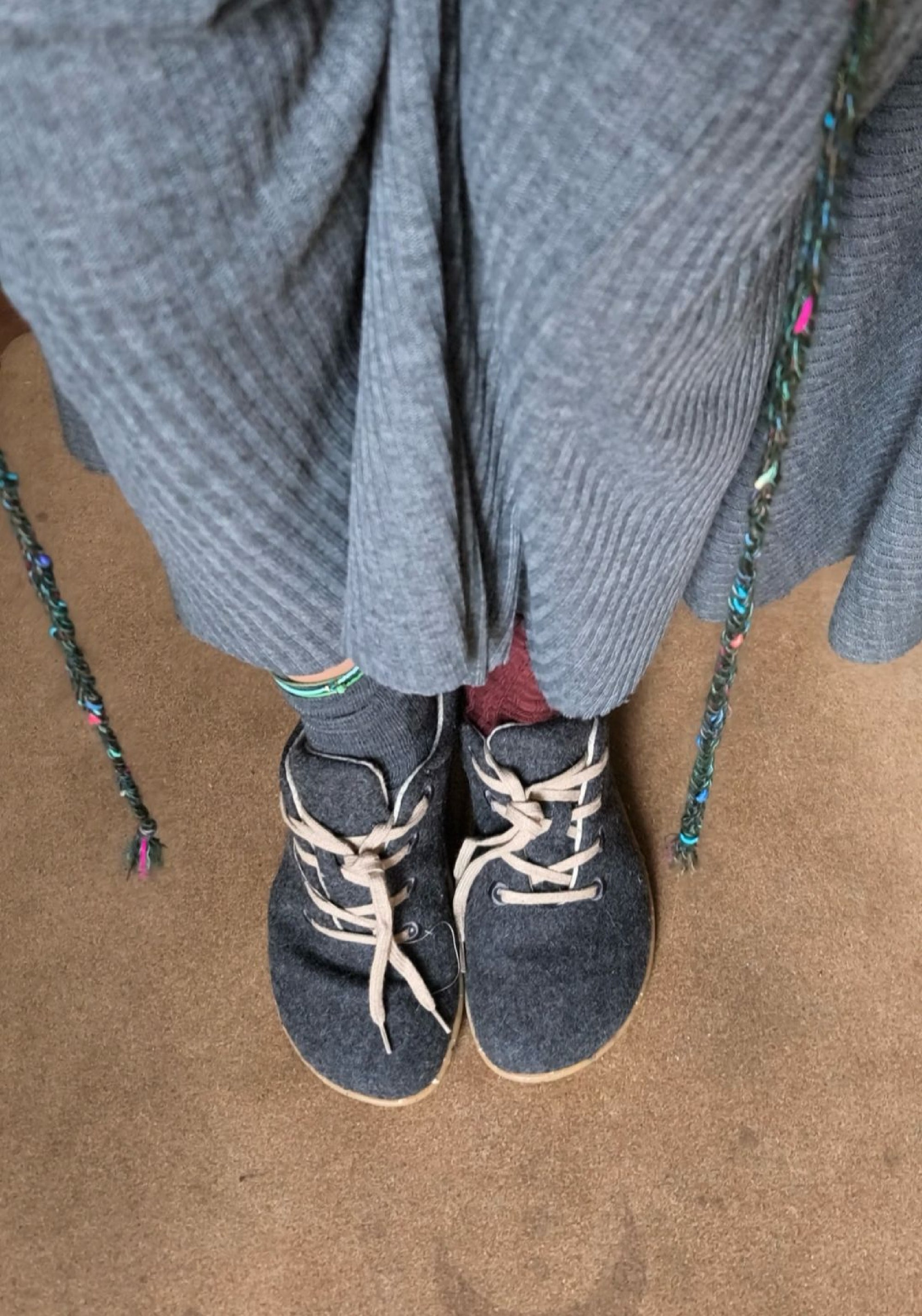 Sneakers Barefoot femei din lână merinos - Ines Dark Grey