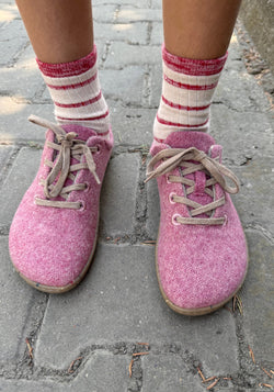 Sneakers Barefoot femei din lână merinos - Ines Imperial Pink Koel HipHip.ro