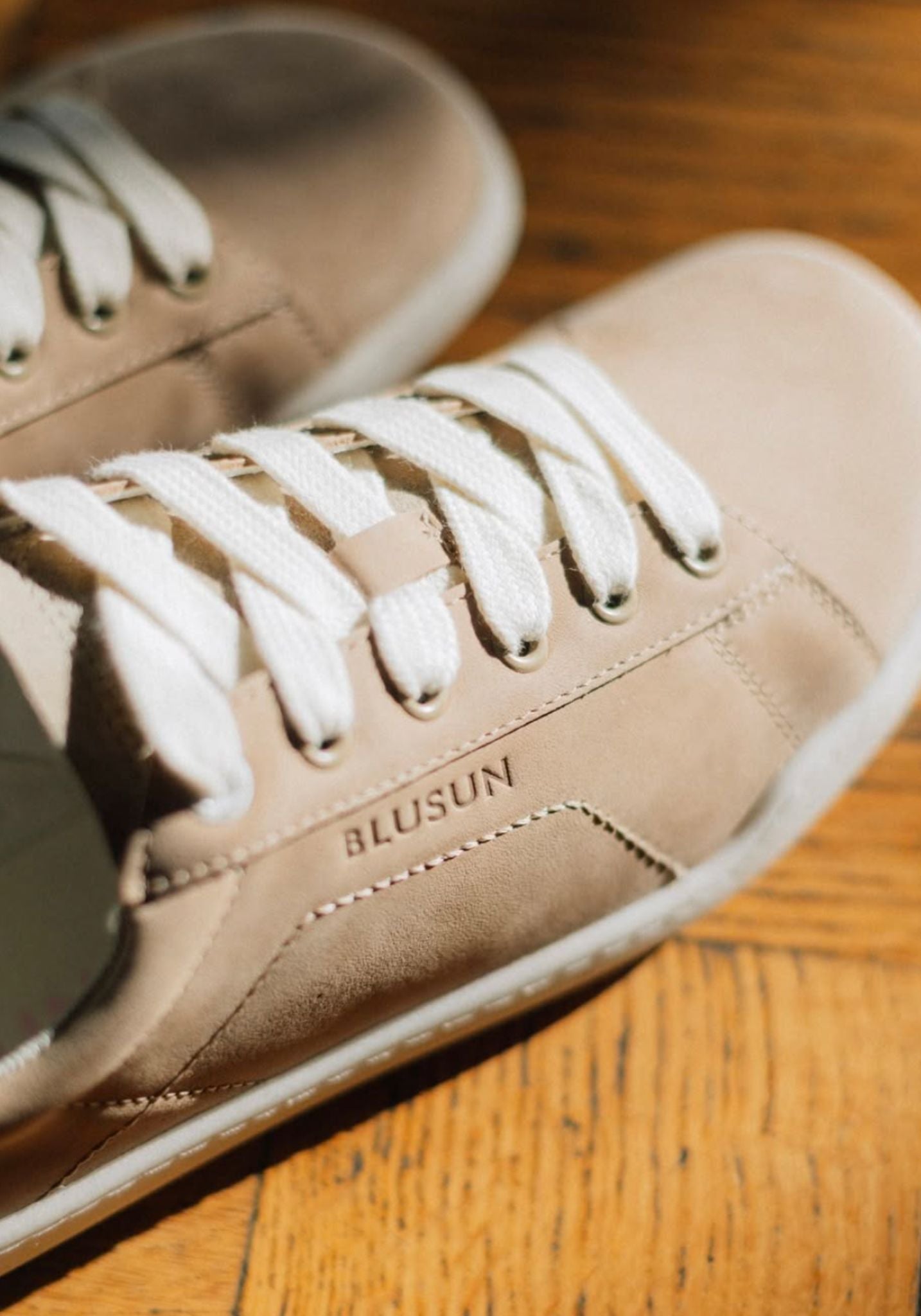Sneakers Barefoot femei din piele - Beige/Neon