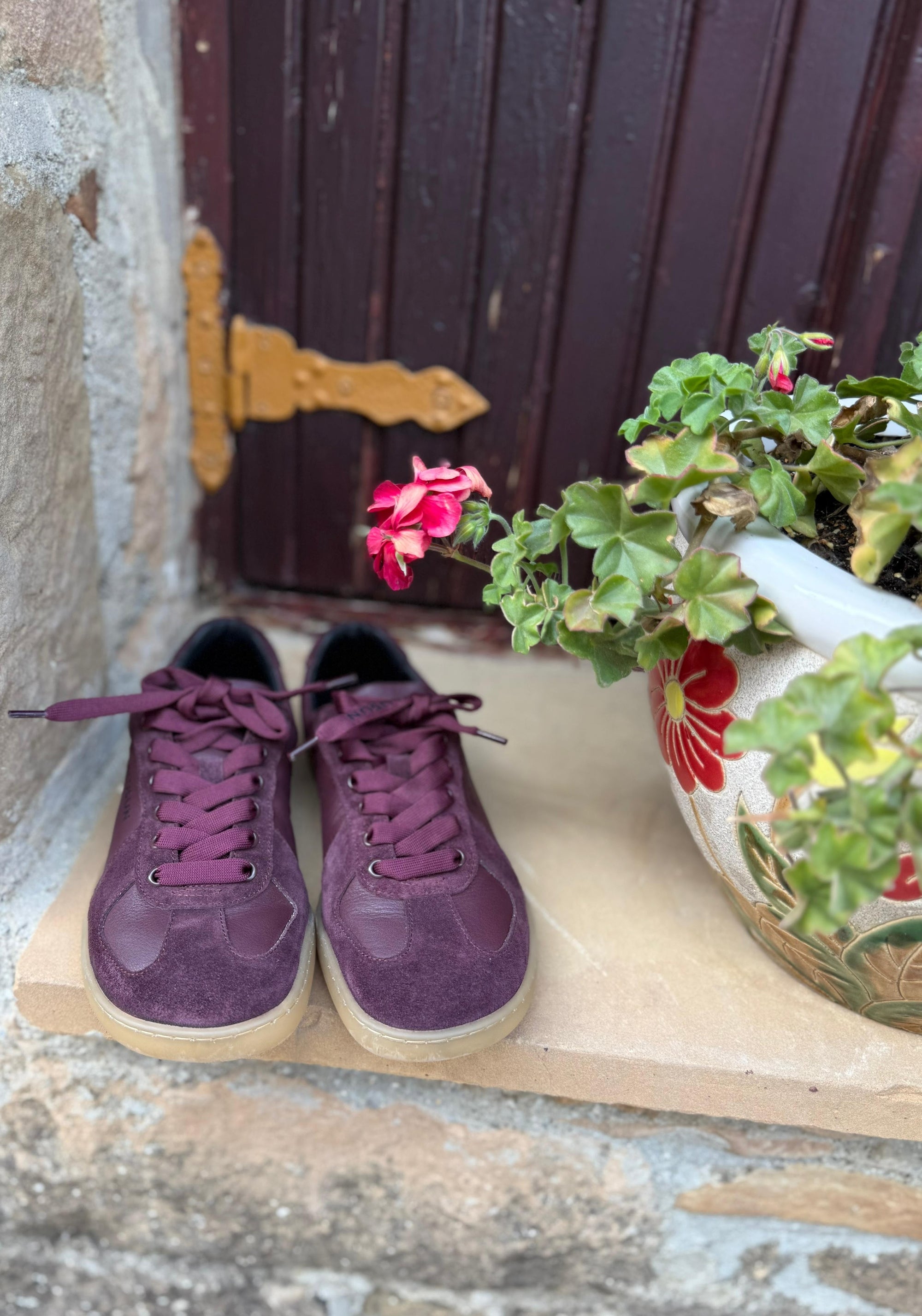 Sneakers Barefoot femei din piele - Berry
