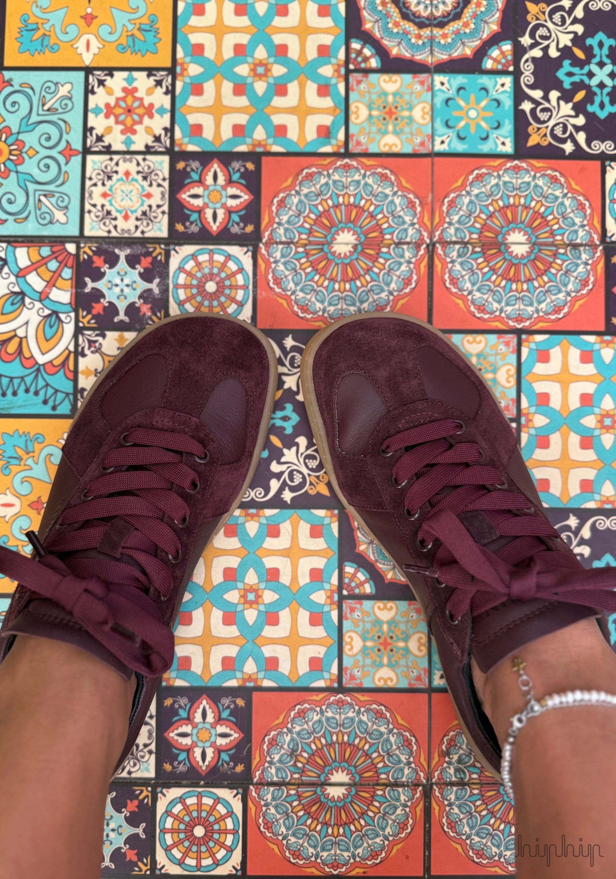 Sneakers Barefoot femei din piele - Berry
