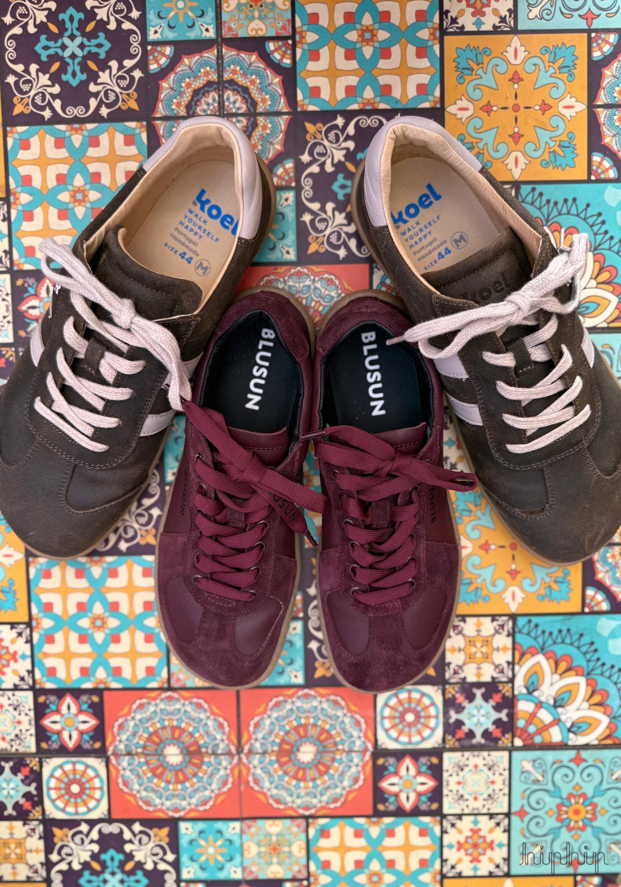 Sneakers Barefoot femei din piele - Berry