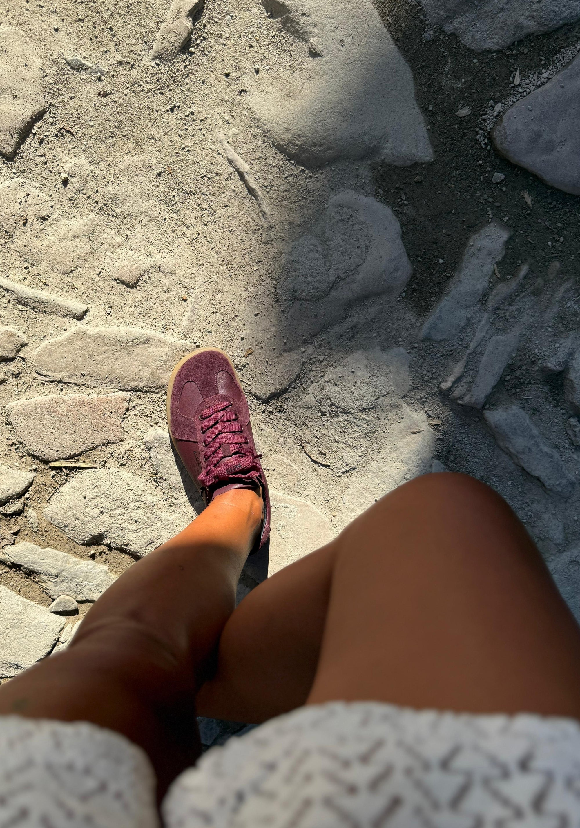 Sneakers Barefoot femei din piele - Berry