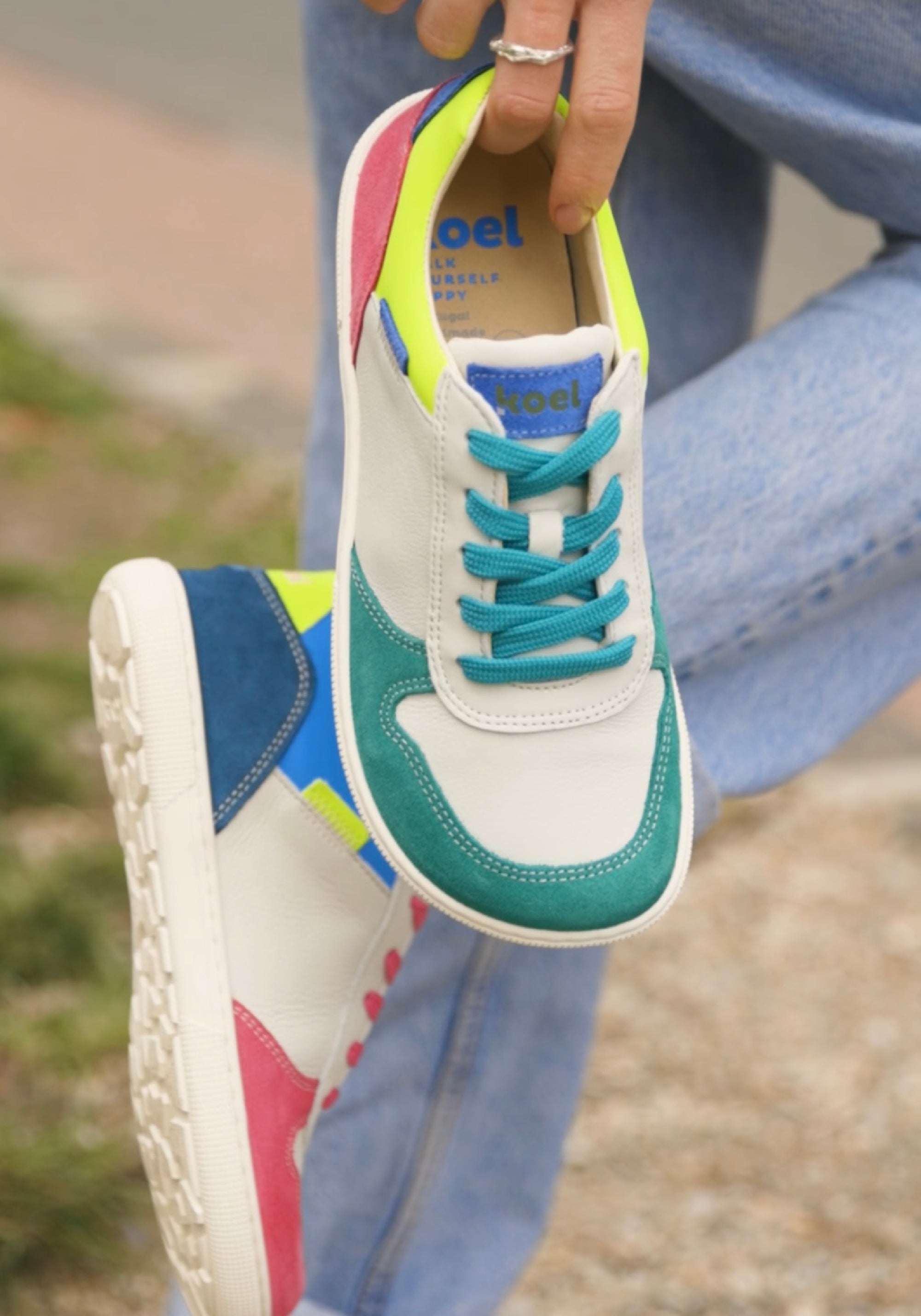 Sneakers Barefoot femei din piele - Francie Fuchsia