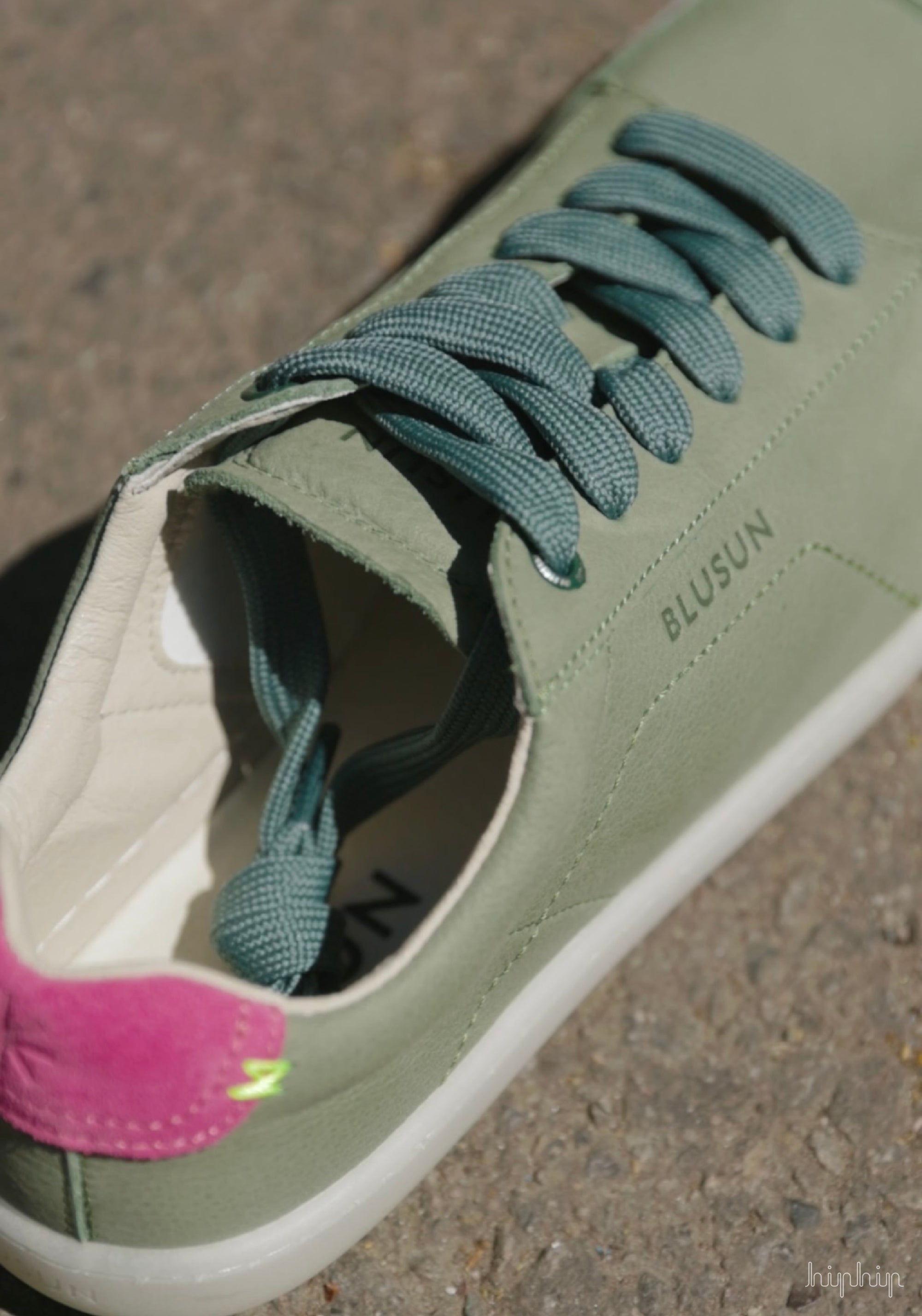 Sneakers Barefoot femei din piele - Green