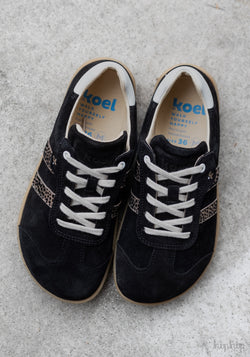 Sneakers Barefoot femei din piele - Ila Black Leopardo