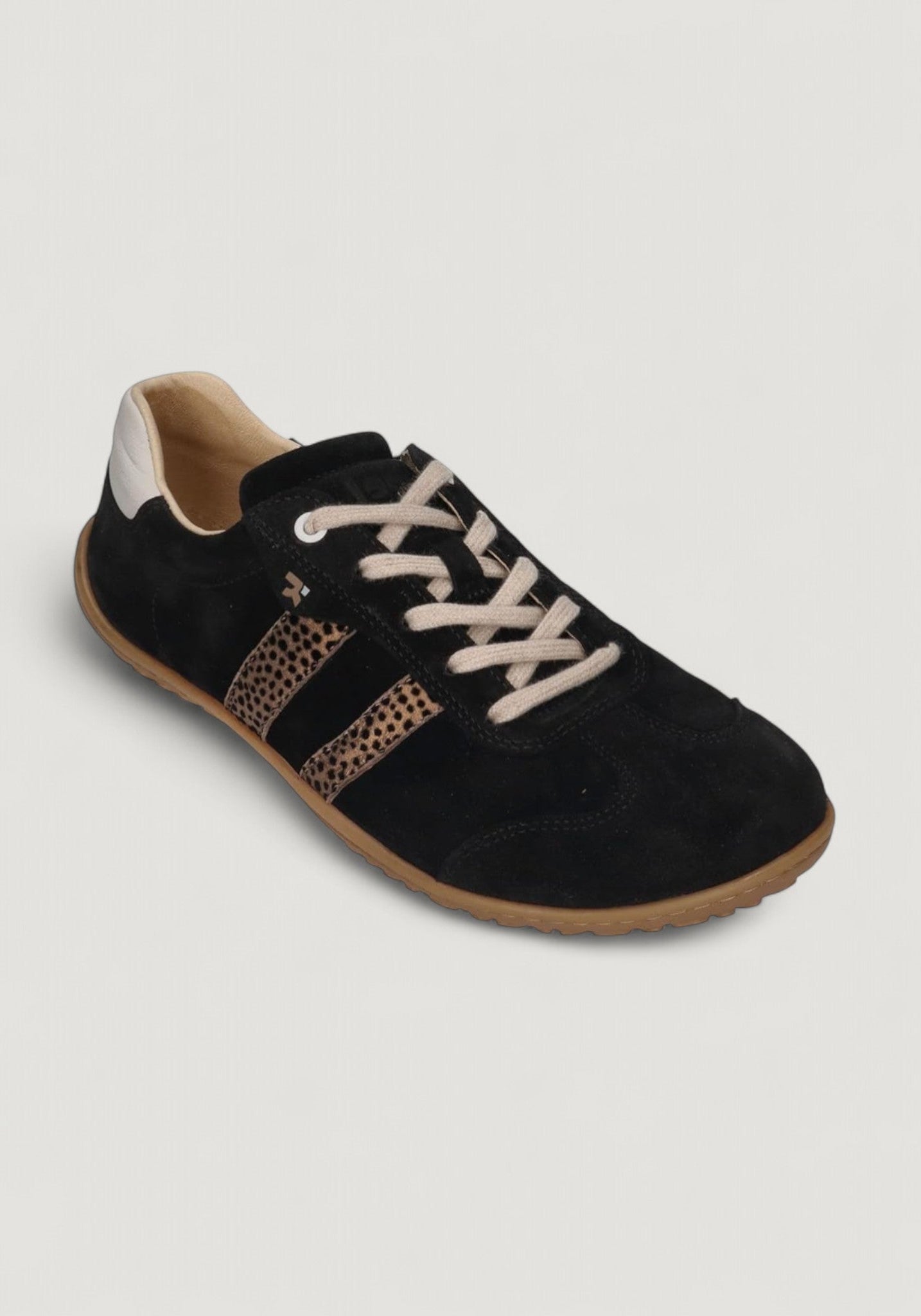 Sneakers Barefoot femei din piele - Ila Black Leopardo