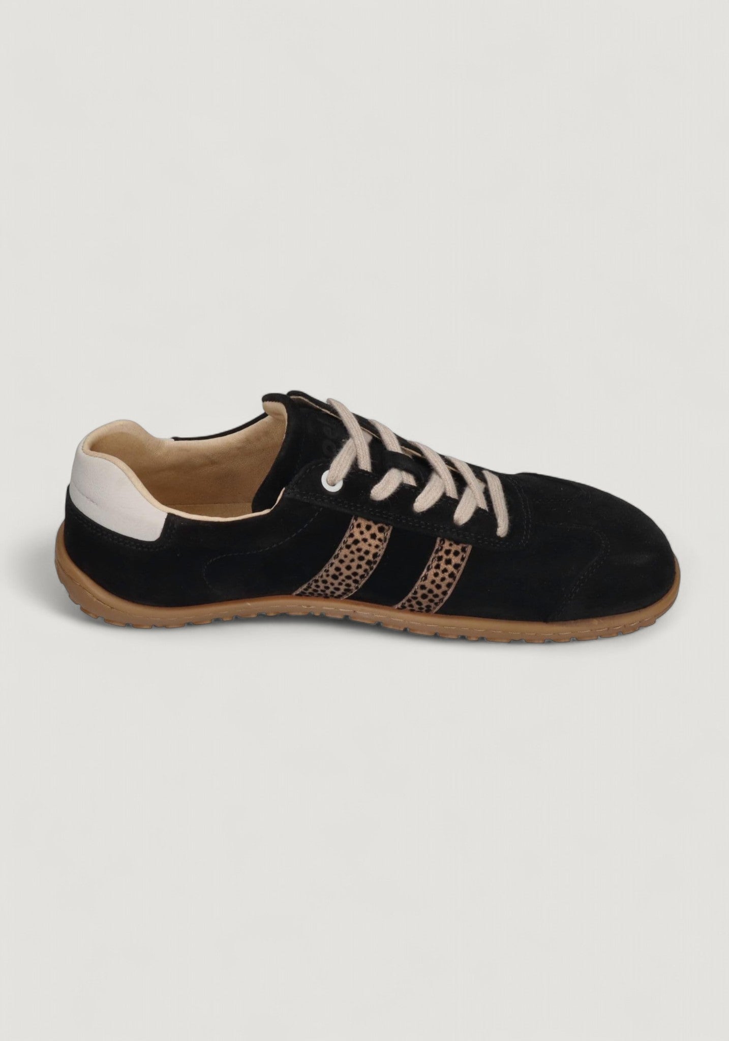 Sneakers Barefoot femei din piele - Ila Black Leopardo