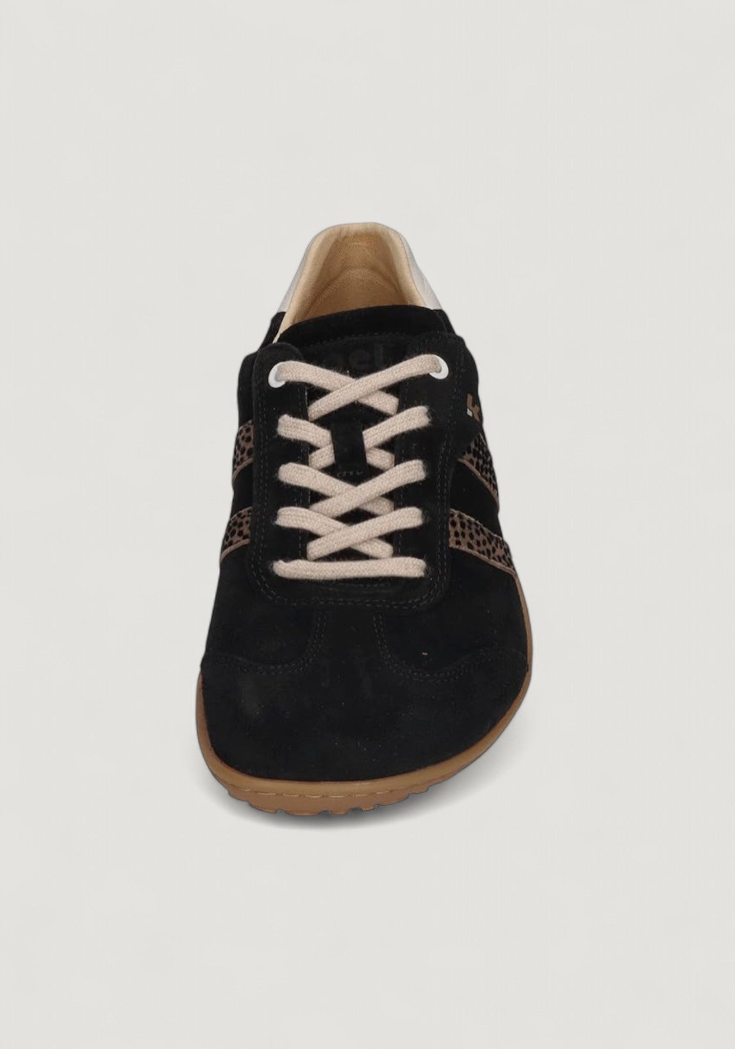 Sneakers Barefoot femei din piele - Ila Black Leopardo