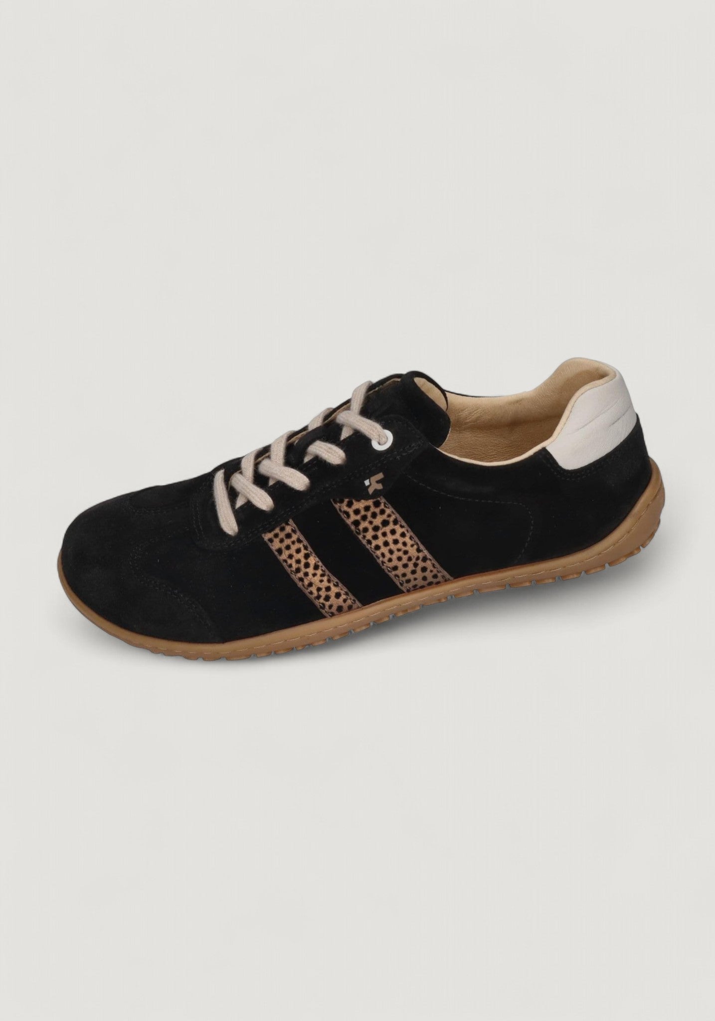 Sneakers Barefoot femei din piele - Ila Black Leopardo