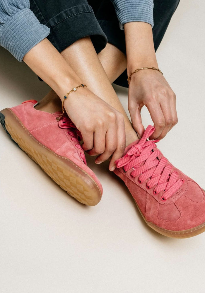 Sneakers Barefoot femei din piele - Pink