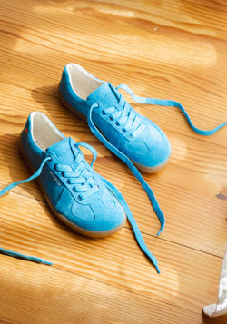 Sneakers Barefoot femei din piele - Sky Blue