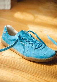 Sneakers Barefoot femei din piele - Sky Blue