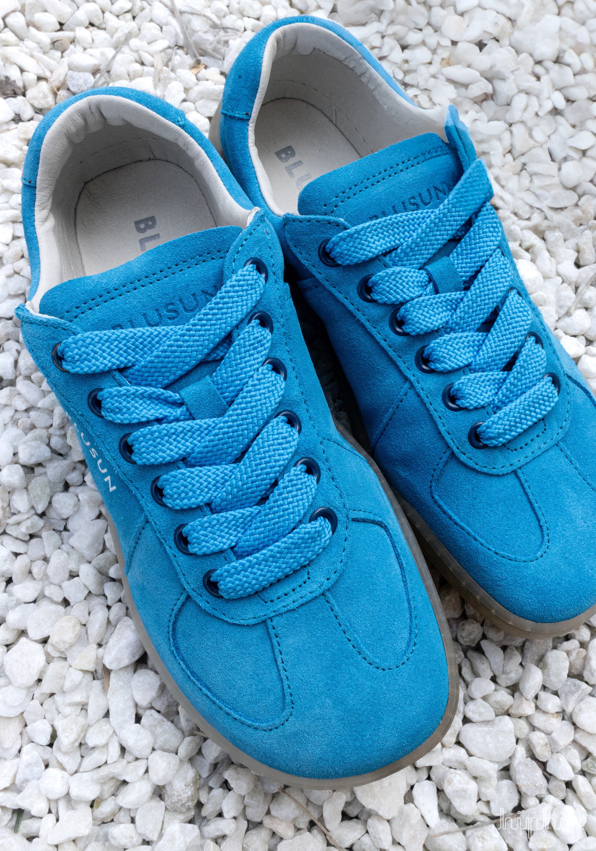 Sneakers Barefoot femei din piele - Sky Blue