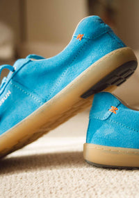 Sneakers Barefoot femei din piele - Sky Blue