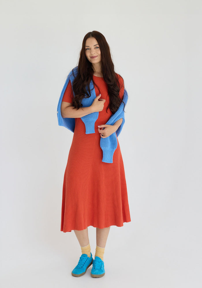 Rochie femei din bumbac - Rib extrafin Tangerine