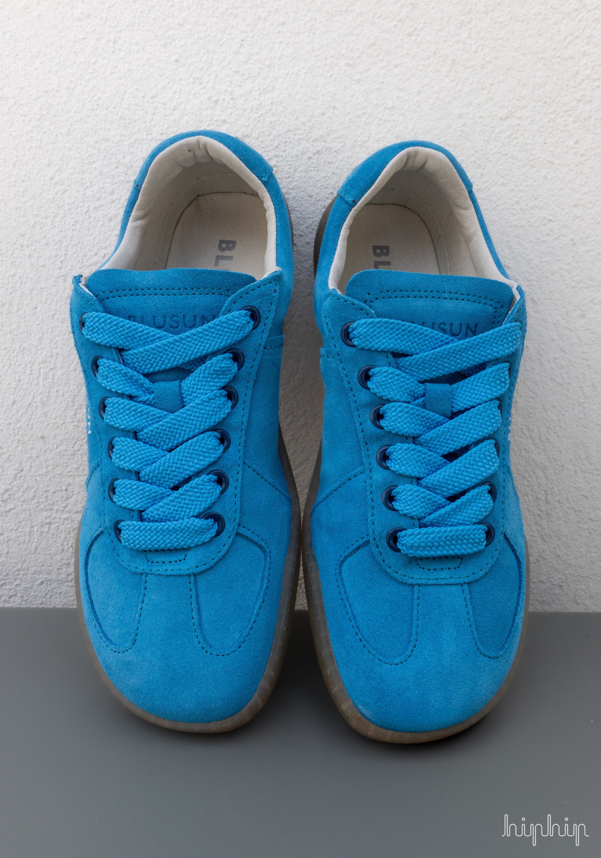 Sneakers Barefoot femei din piele - Sky Blue