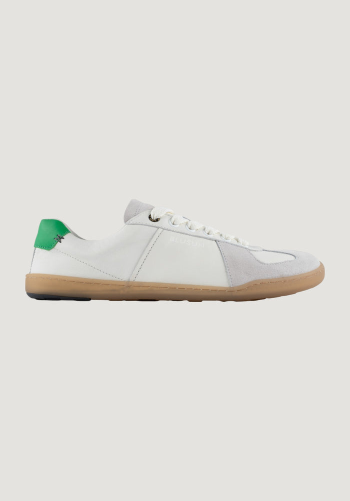 Sneakers Barefoot femei din piele - White/Green