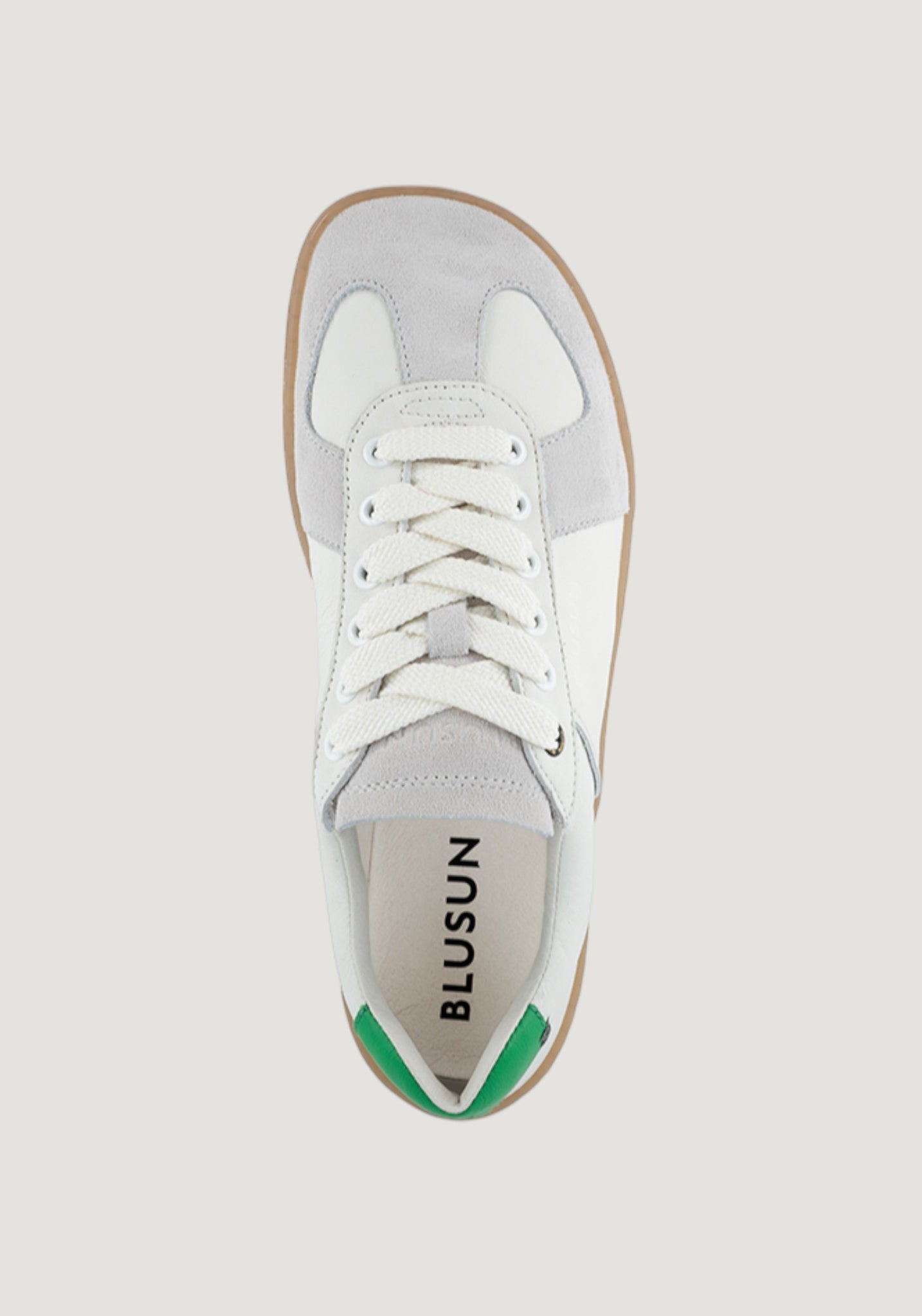 Sneakers Barefoot femei din piele - White/Green