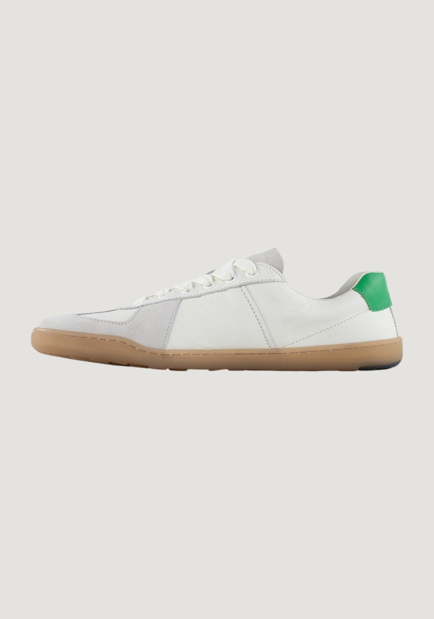 Sneakers Barefoot femei din piele - White/Green