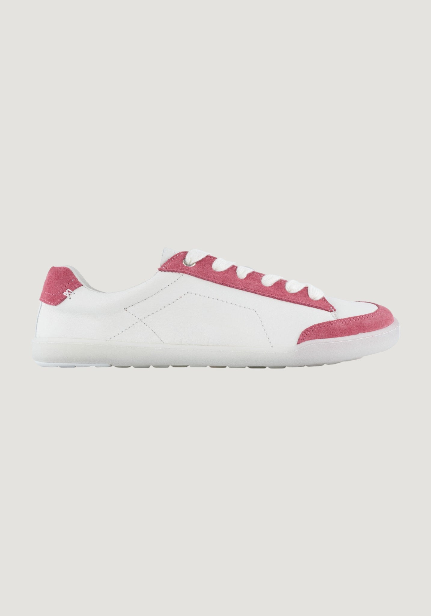 Sneakers Barefoot femei din piele - White/Pink