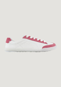Sneakers Barefoot femei din piele - White/Pink