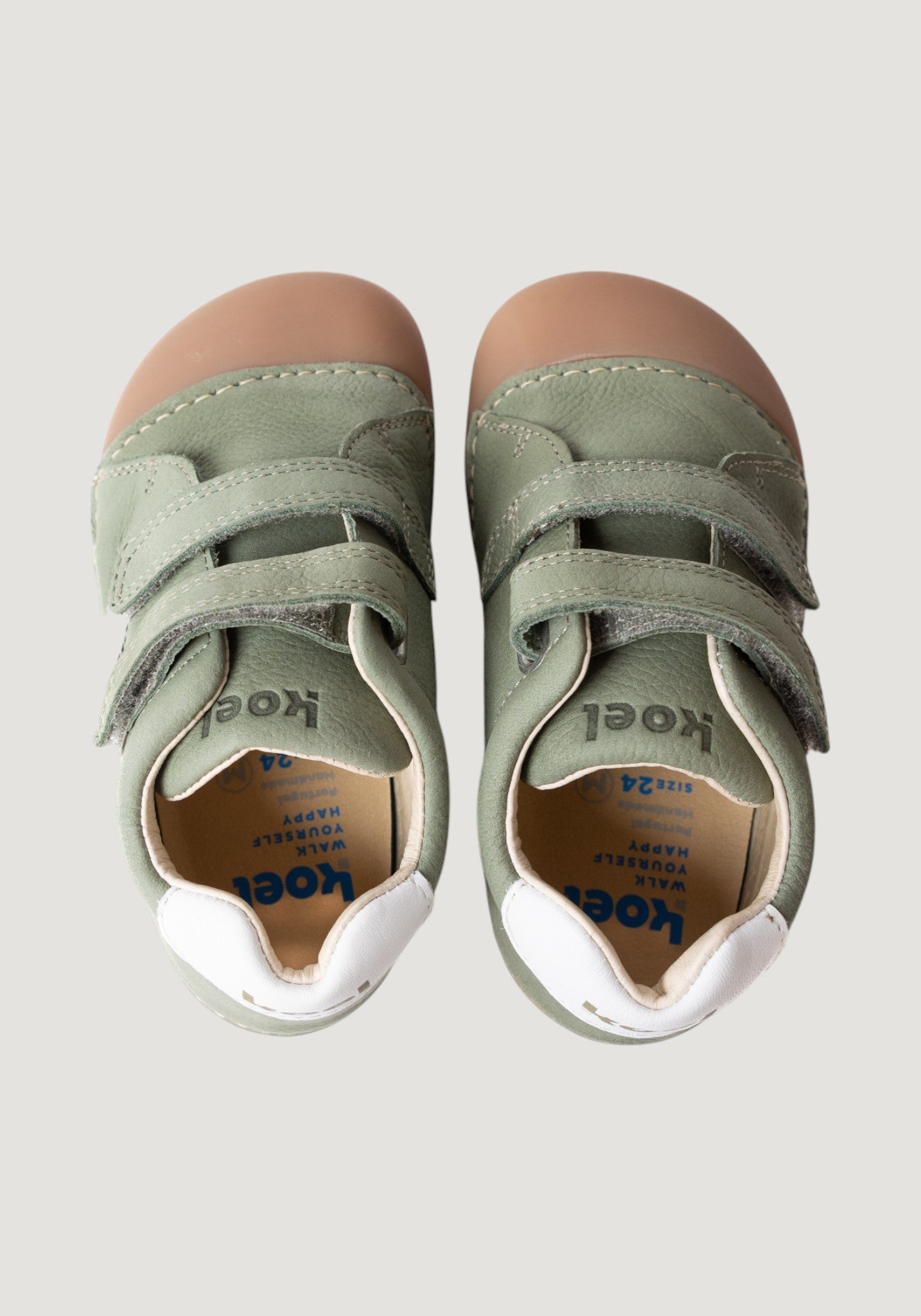 Sneakers Barefoot First Step din piele - Archie Olive