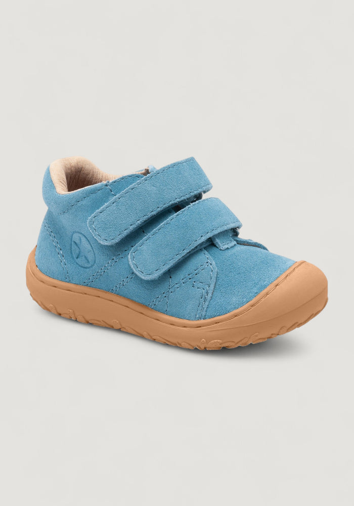 Sneakers Barefoot First Step piele întoarsă - Hale Aqua