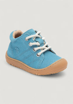Sneakers Barefoot First Step piele întoarsă - Hale Aqua