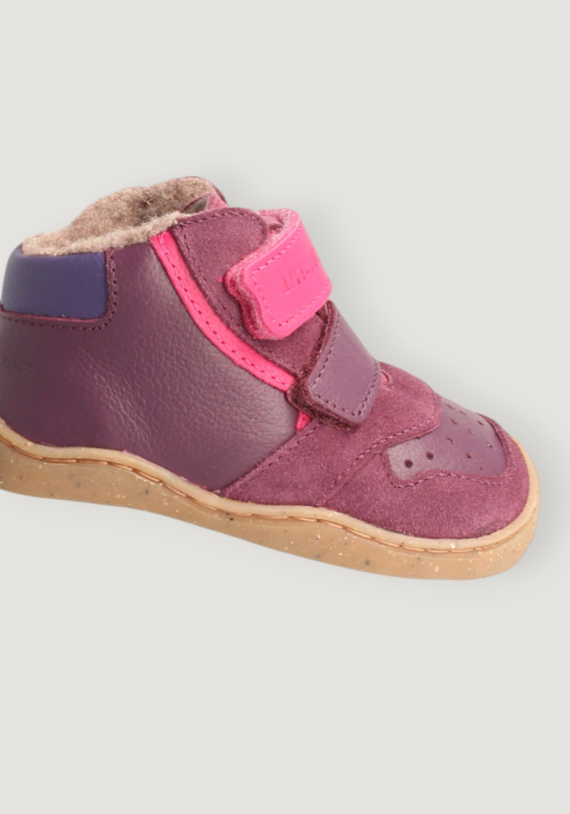 Sneakers Barefoot îmblăniți - Anura Baby Plum