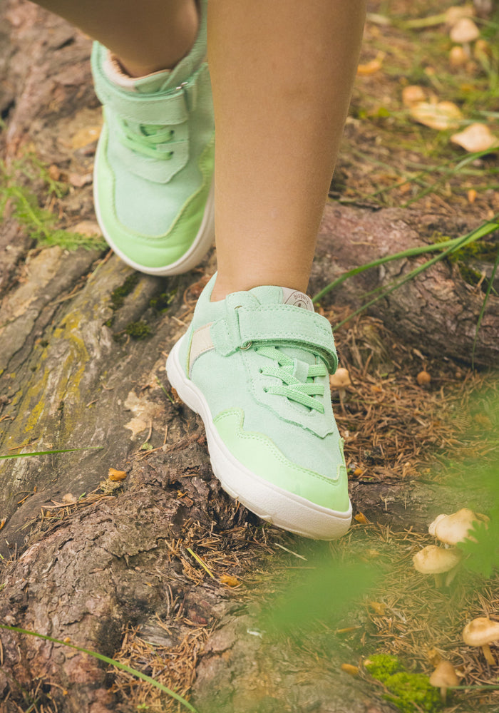 Sneakers Barefoot piele întoarsă - Baloo Green Apple