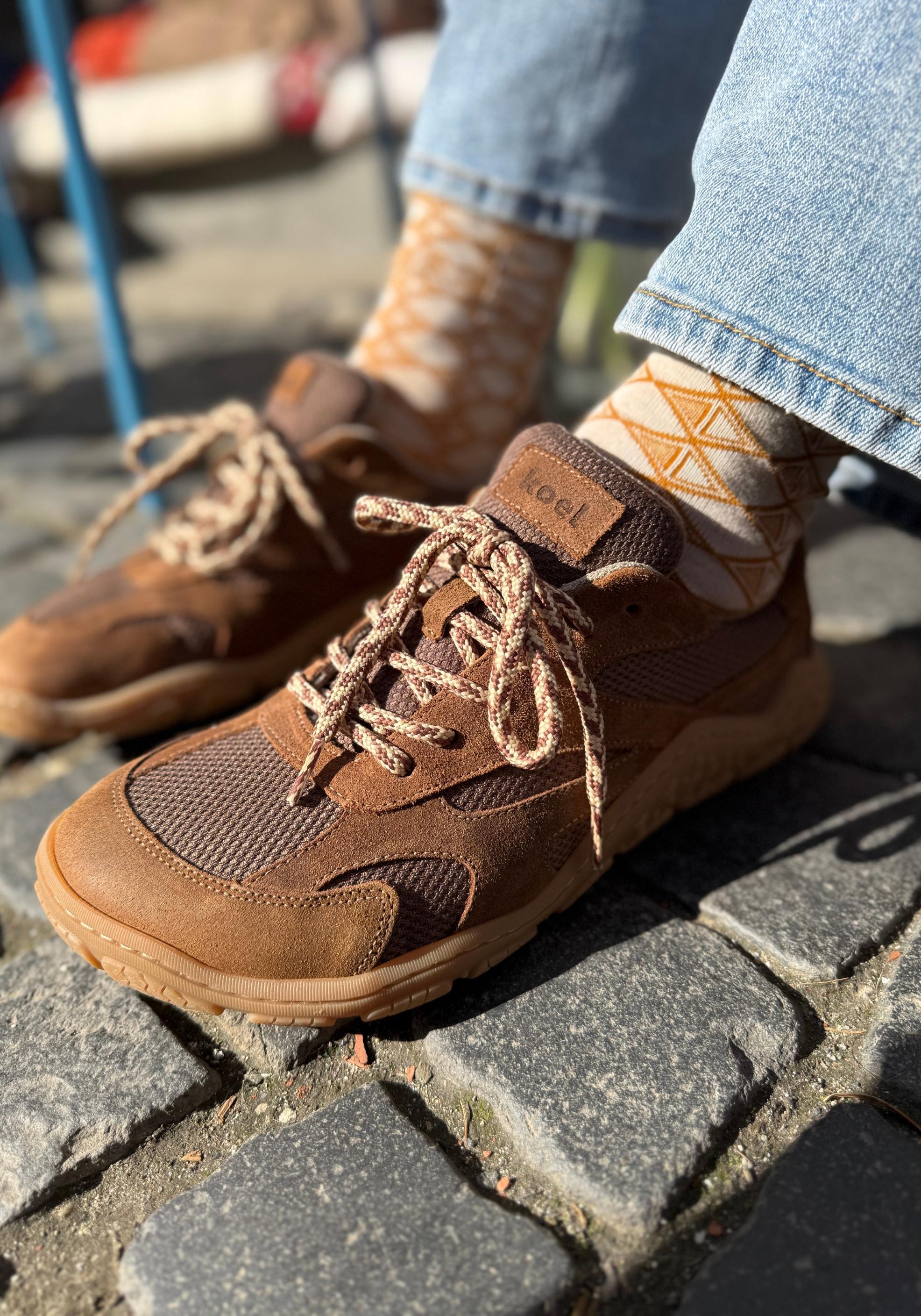 Pantofi drumeție Barefoot - Ralph Cognac