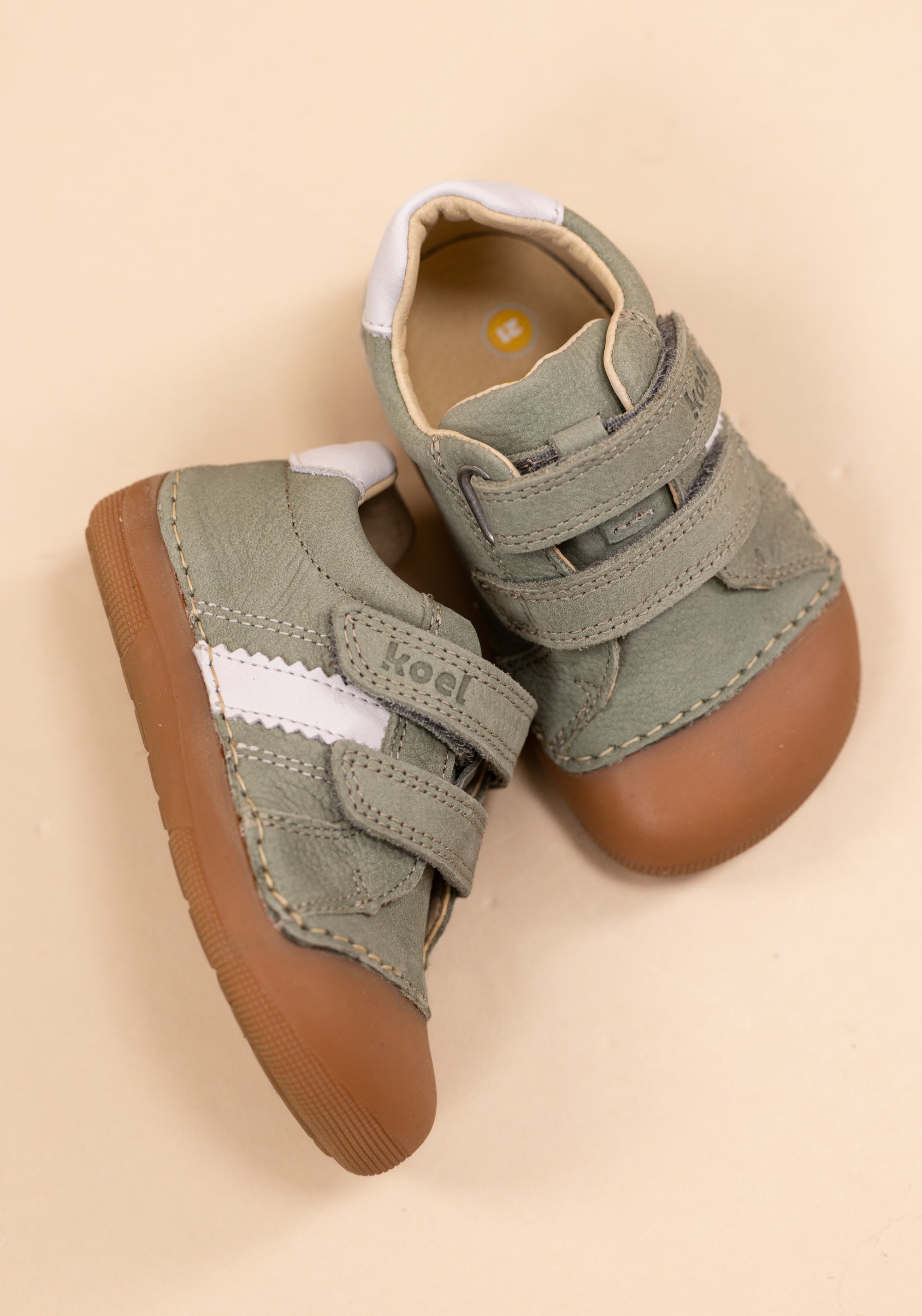 Sneakers Barefoot Wide din piele - Archie Olive