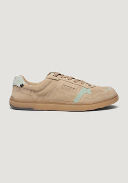 Sneakers Barefoot Wide din piele întoarsă - Beige/Green
