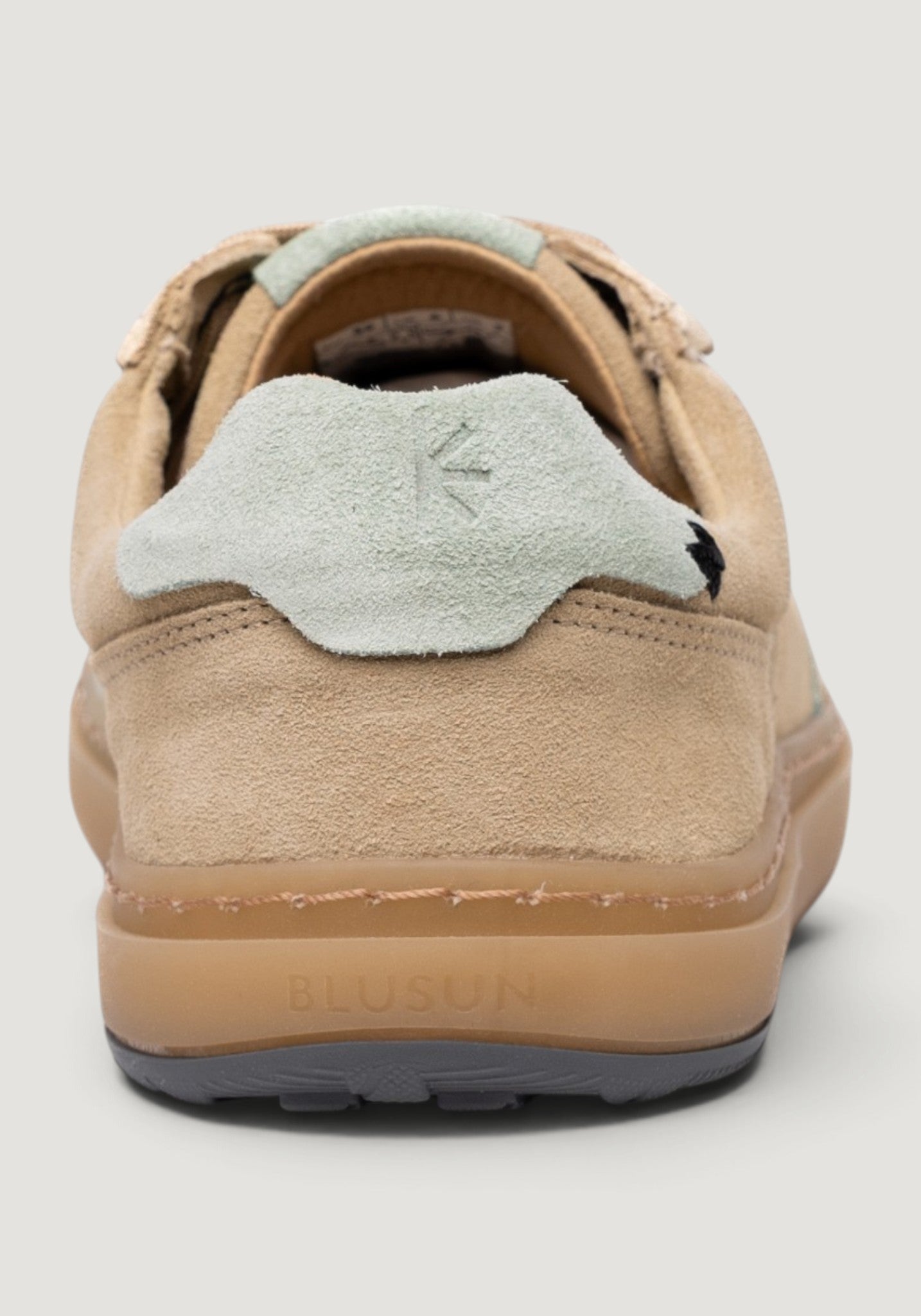 Sneakers Barefoot Wide din piele întoarsă - Beige/Green