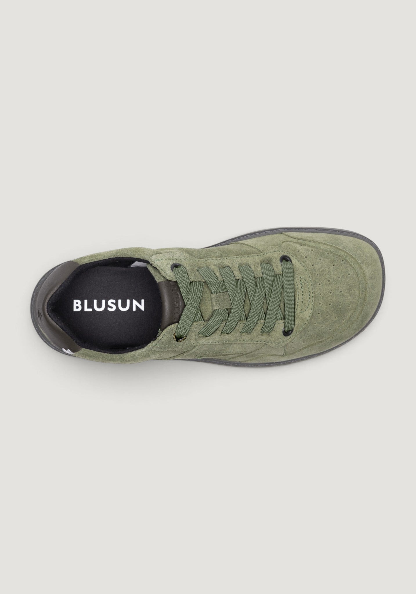 Sneakers Barefoot Wide din piele întoarsă - Dark Green