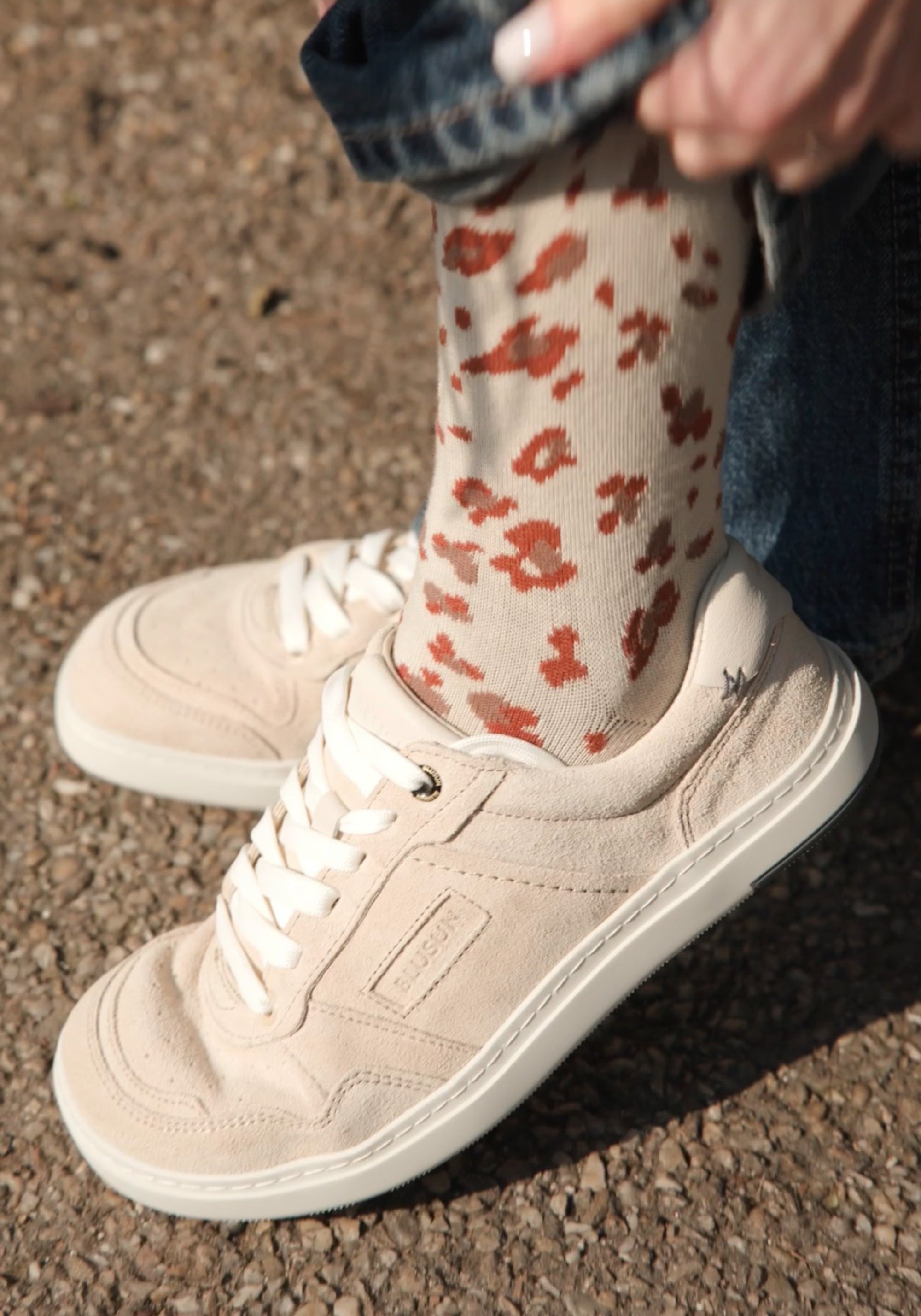 Sneakers Barefoot Wide din piele - Light Beige