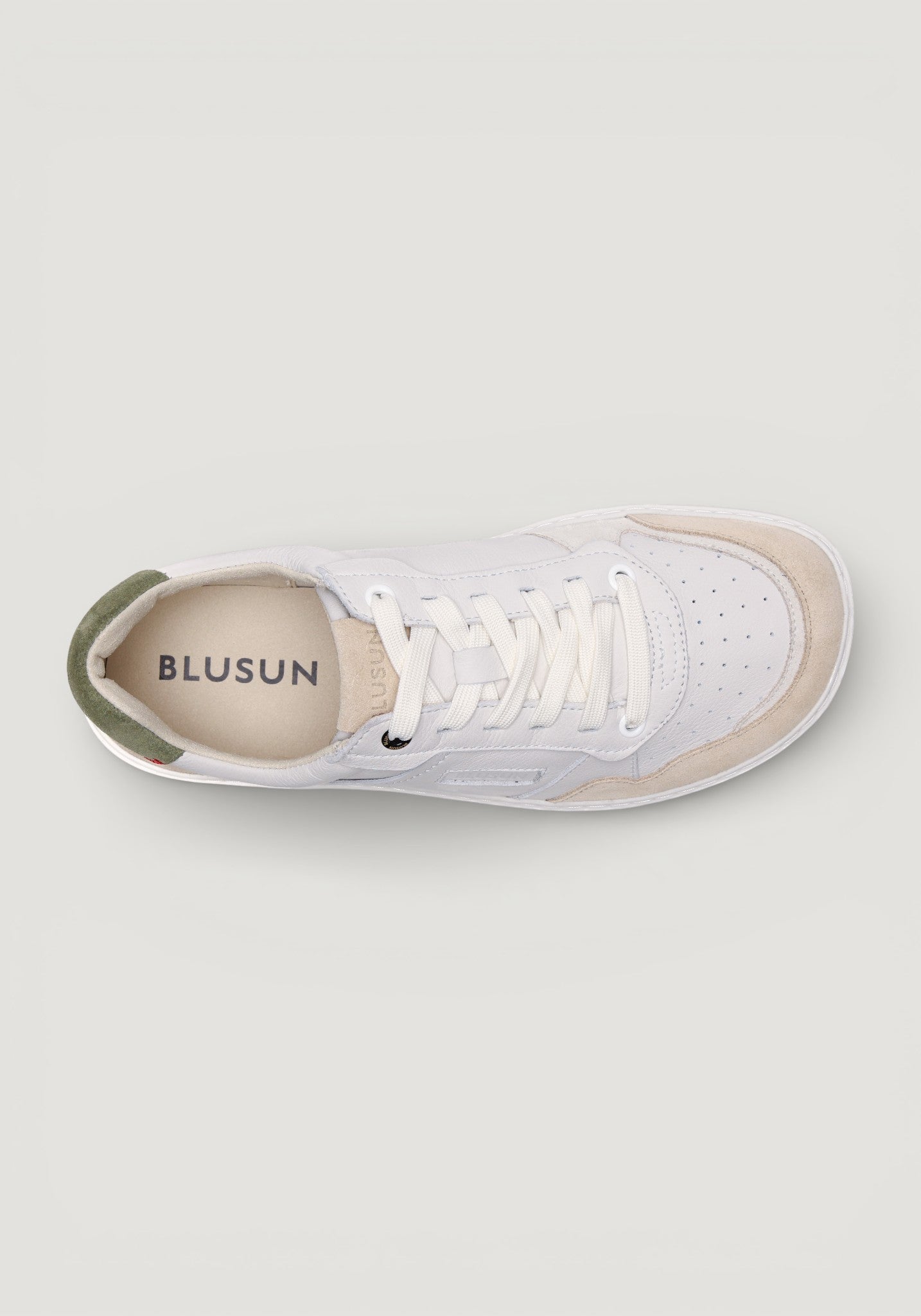 Sneakers Barefoot Wide din piele - Off White/Beige