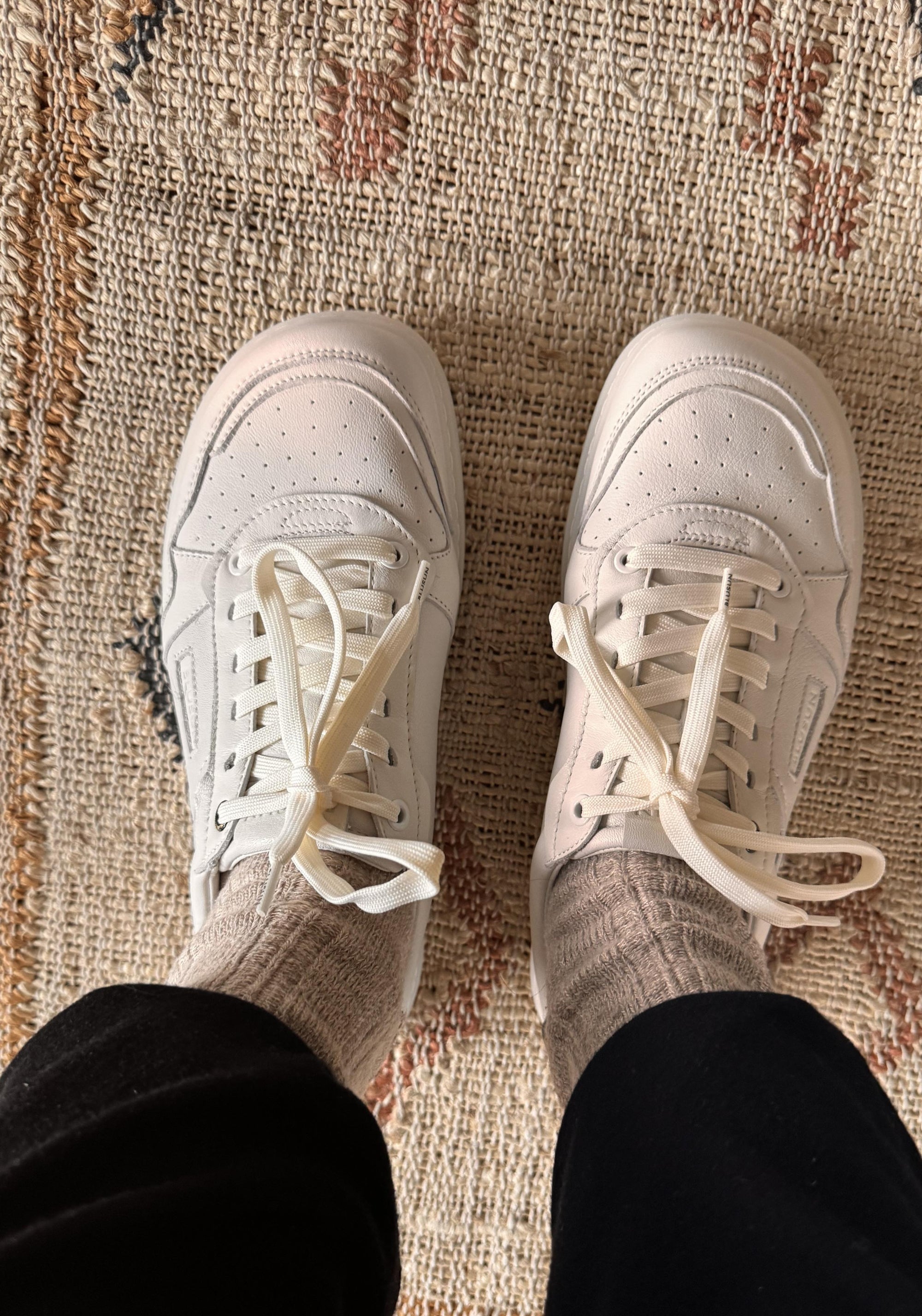 Sneakers Barefoot Wide din piele - White