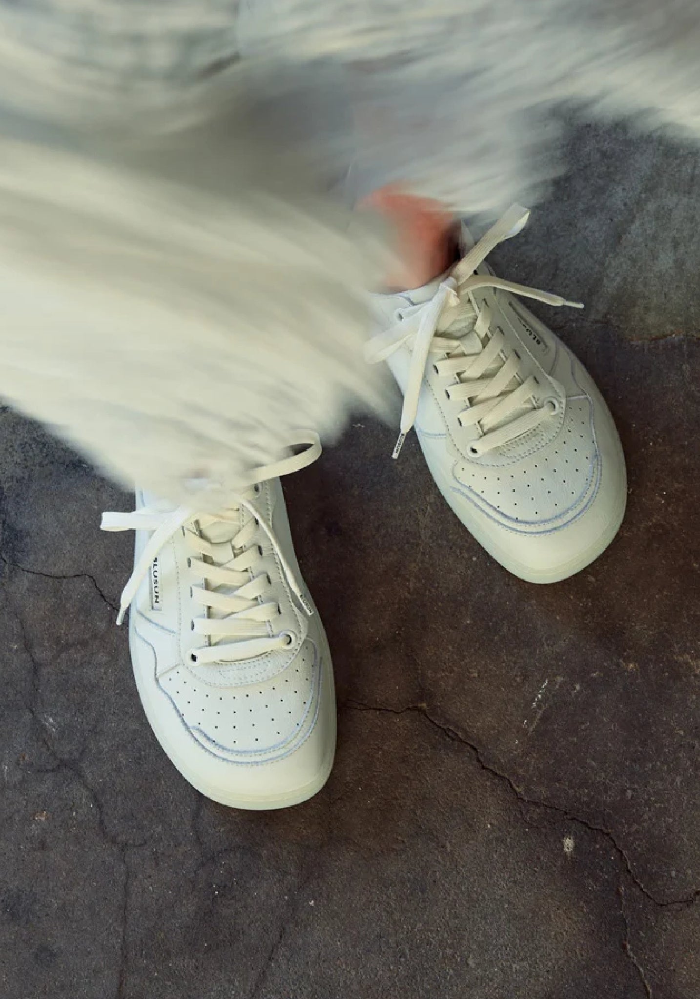 Sneakers Barefoot Wide din piele - White
