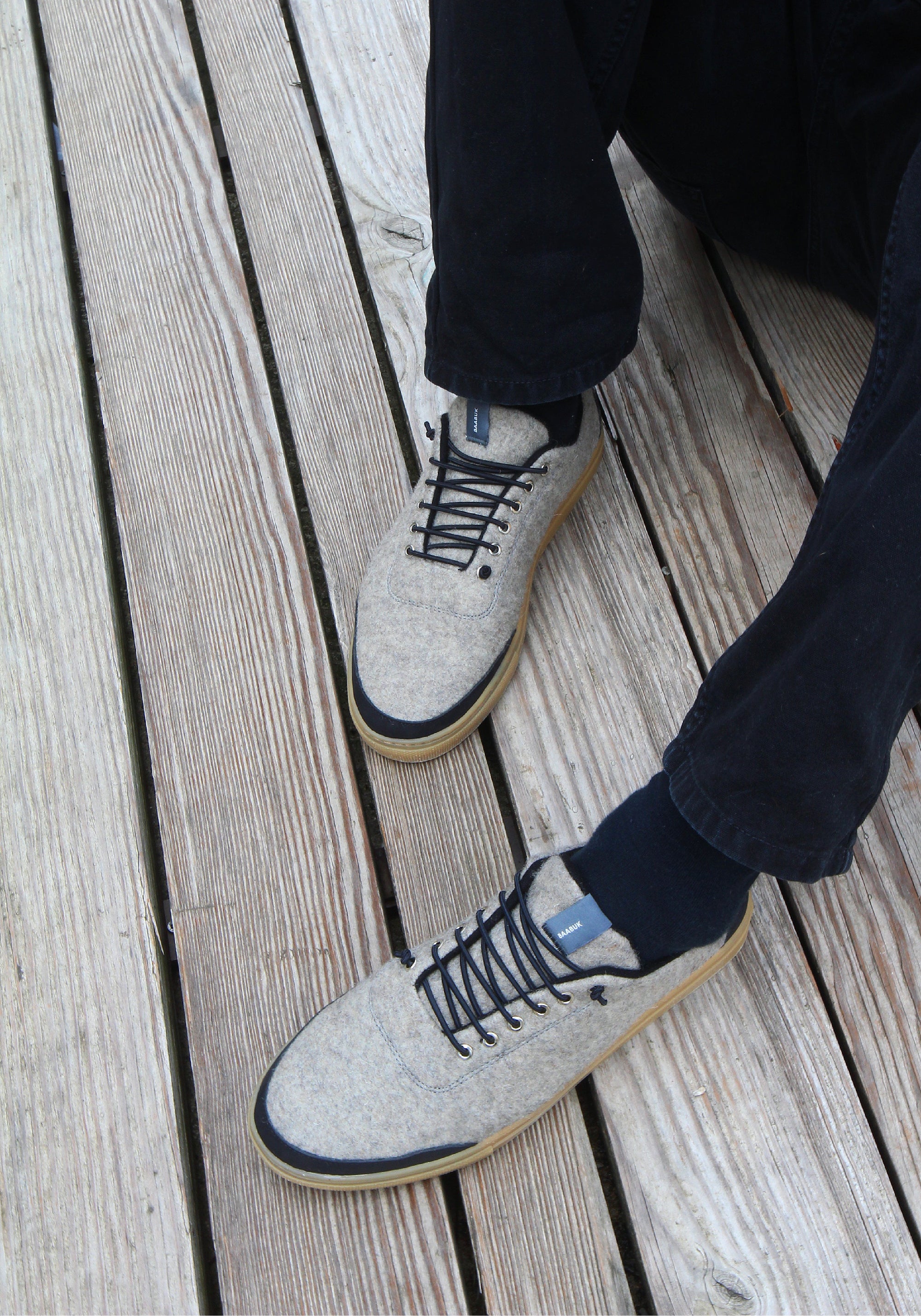 Sneakers din lână reciclată - Urban Wooler Pepper Black Baabuk HipHip.ro