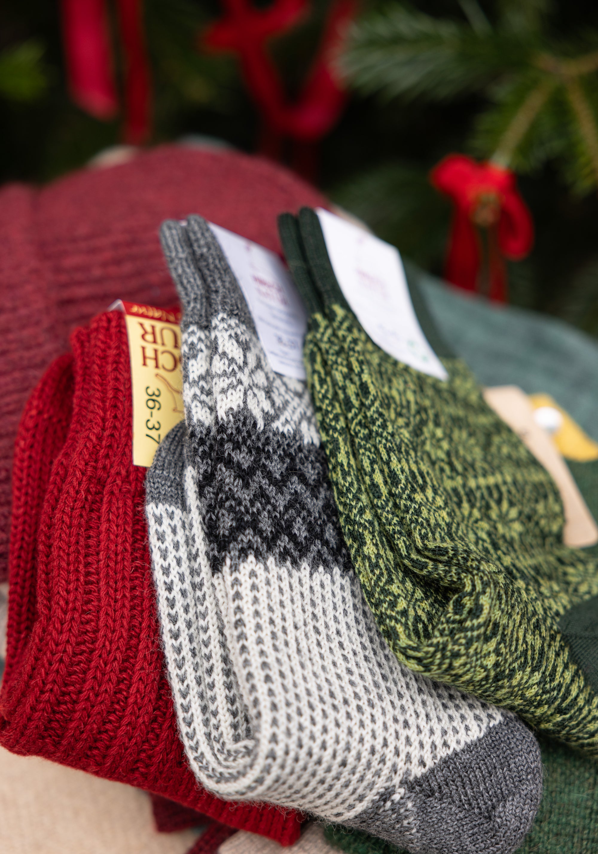 Sosete chunky femei din lână - Red