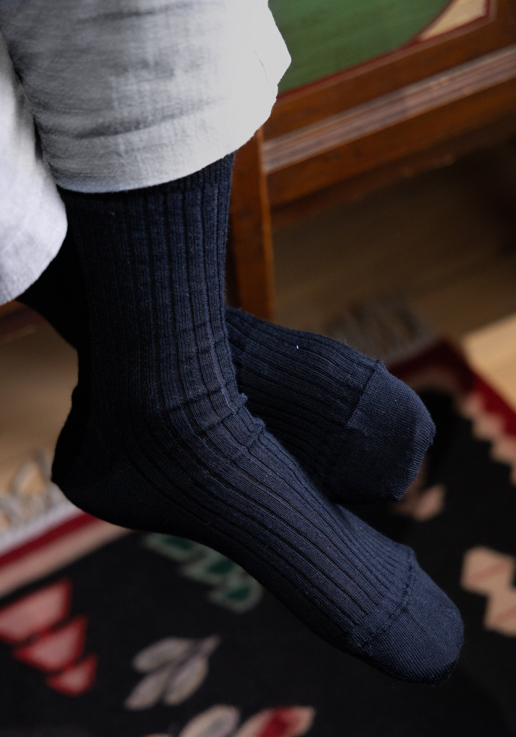 Șosete business bărbați din lână merinos - Marine