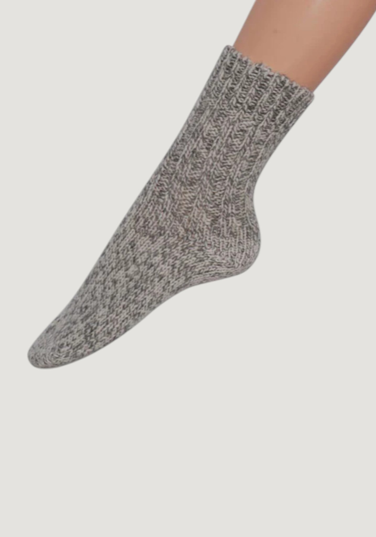 Sosete chunky adulți fără presiune din lână - Grey/Natur