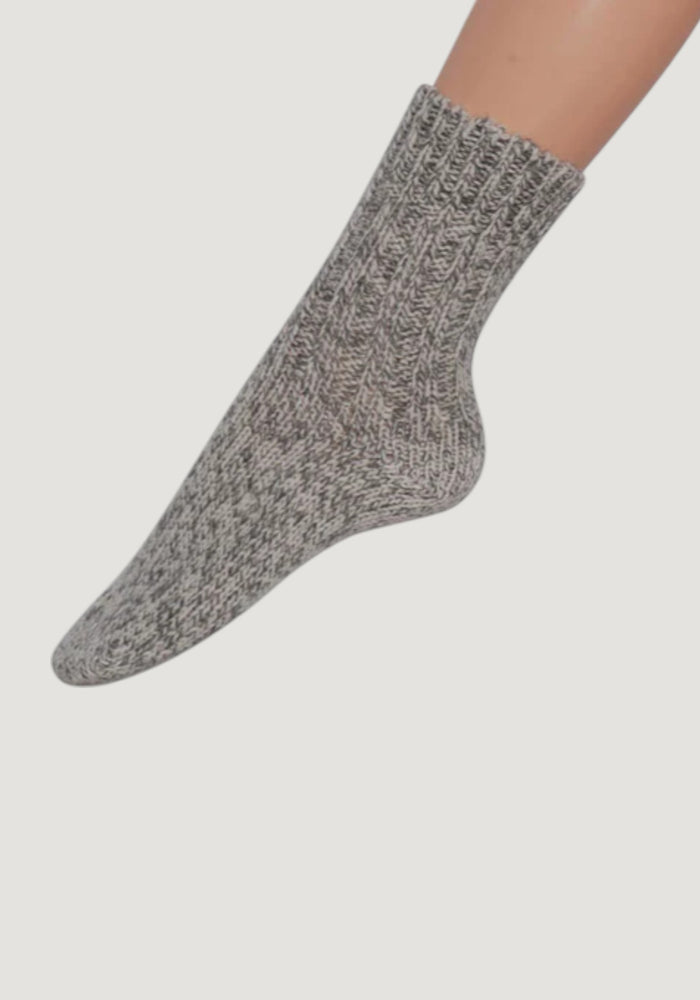 Sosete chunky adulți fără presiune din lână - Grey/Natur