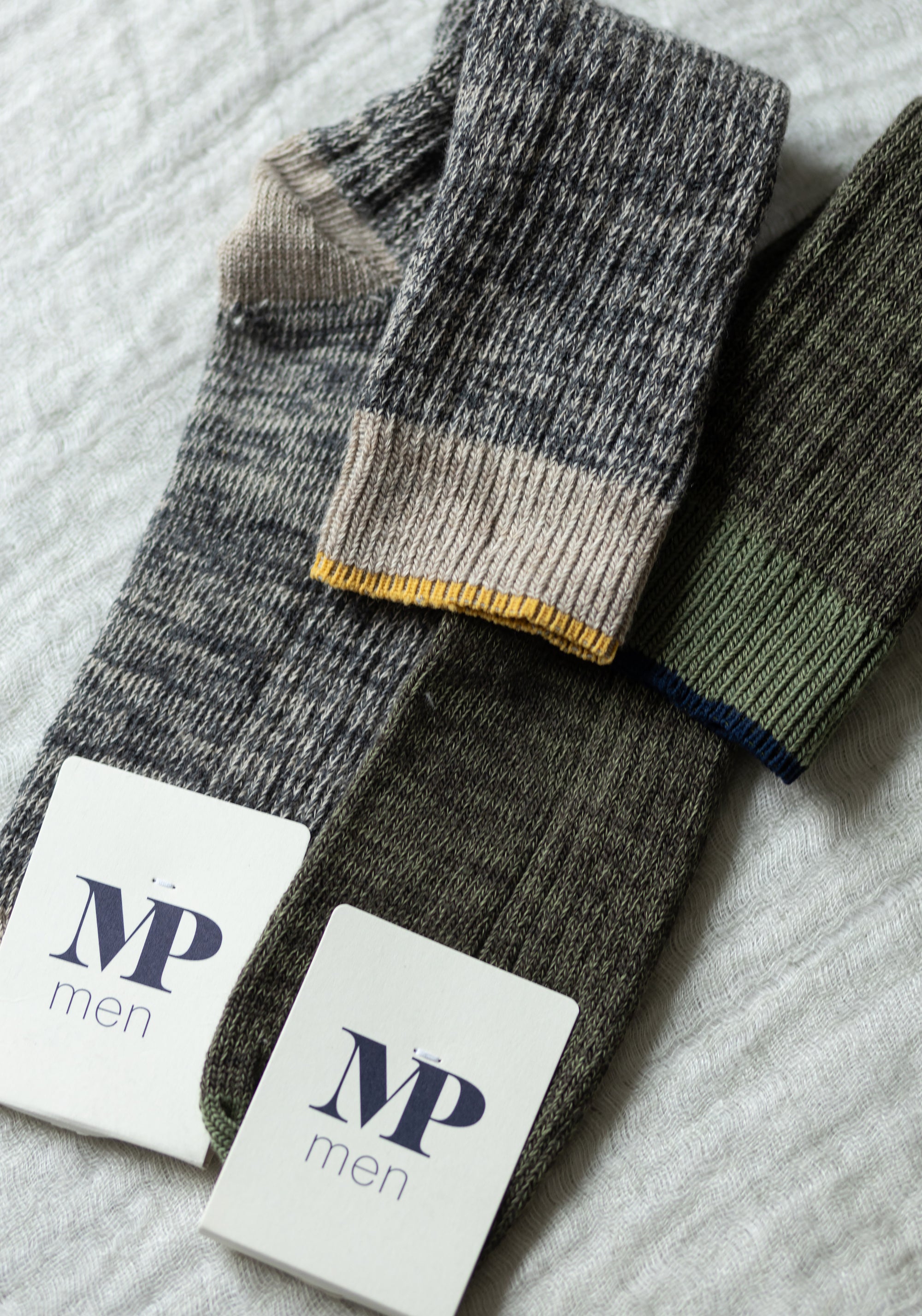 Șosete chunky bărbați din lână merinos și bumbac - Torkild Light Brown