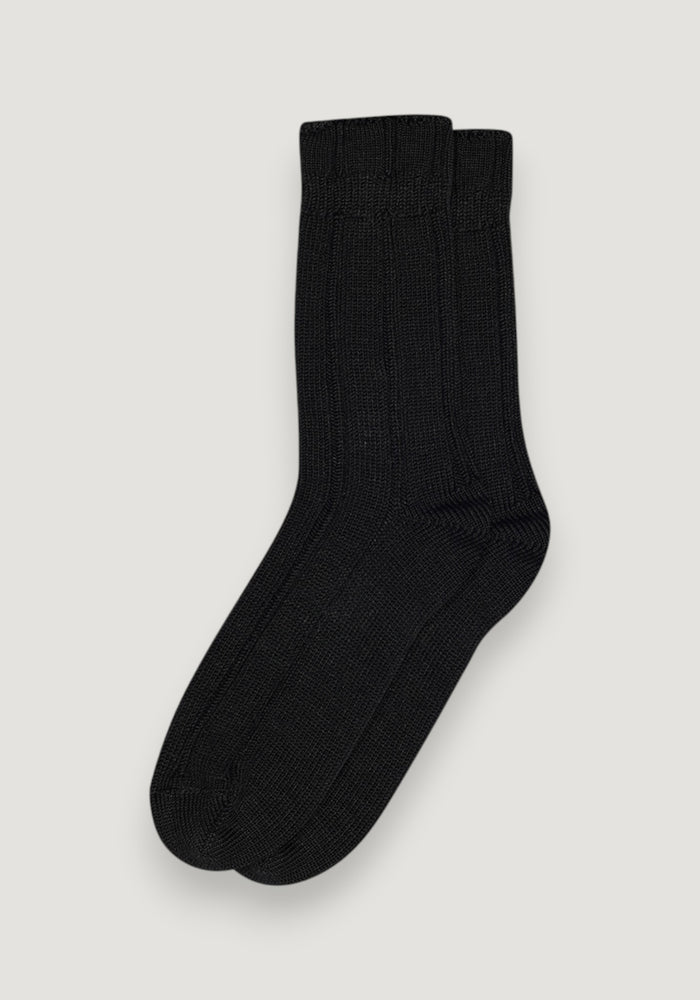 Șosete chunky din lână merinos și bambus - Be Black 37-39