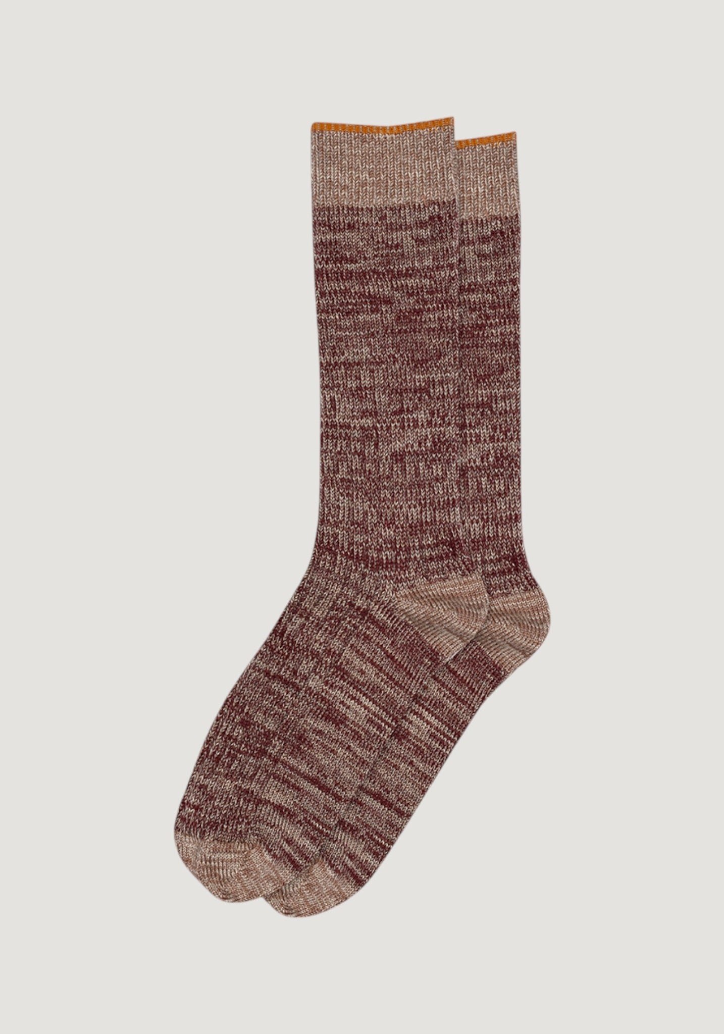 Șosete chunky femei din lână merinos și bumbac - Ulrika Wine Red