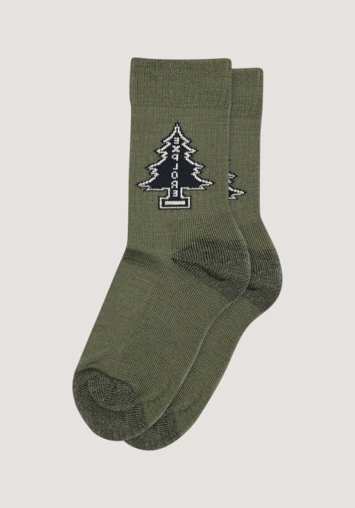 Șosete cu talpă plușată din lână - Ingolf Olivine