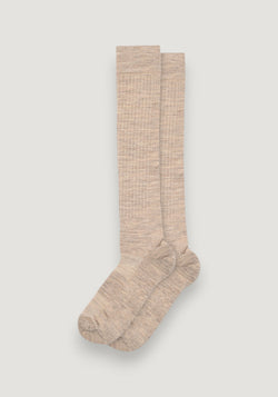 Șosete cu talpă plușată din lână merinos - Knee Katrine Light Brown Melange